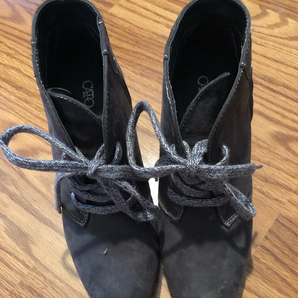 Gray wedge booties - Picture 2 of 2